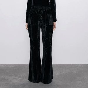 Zara crushed velvet pants